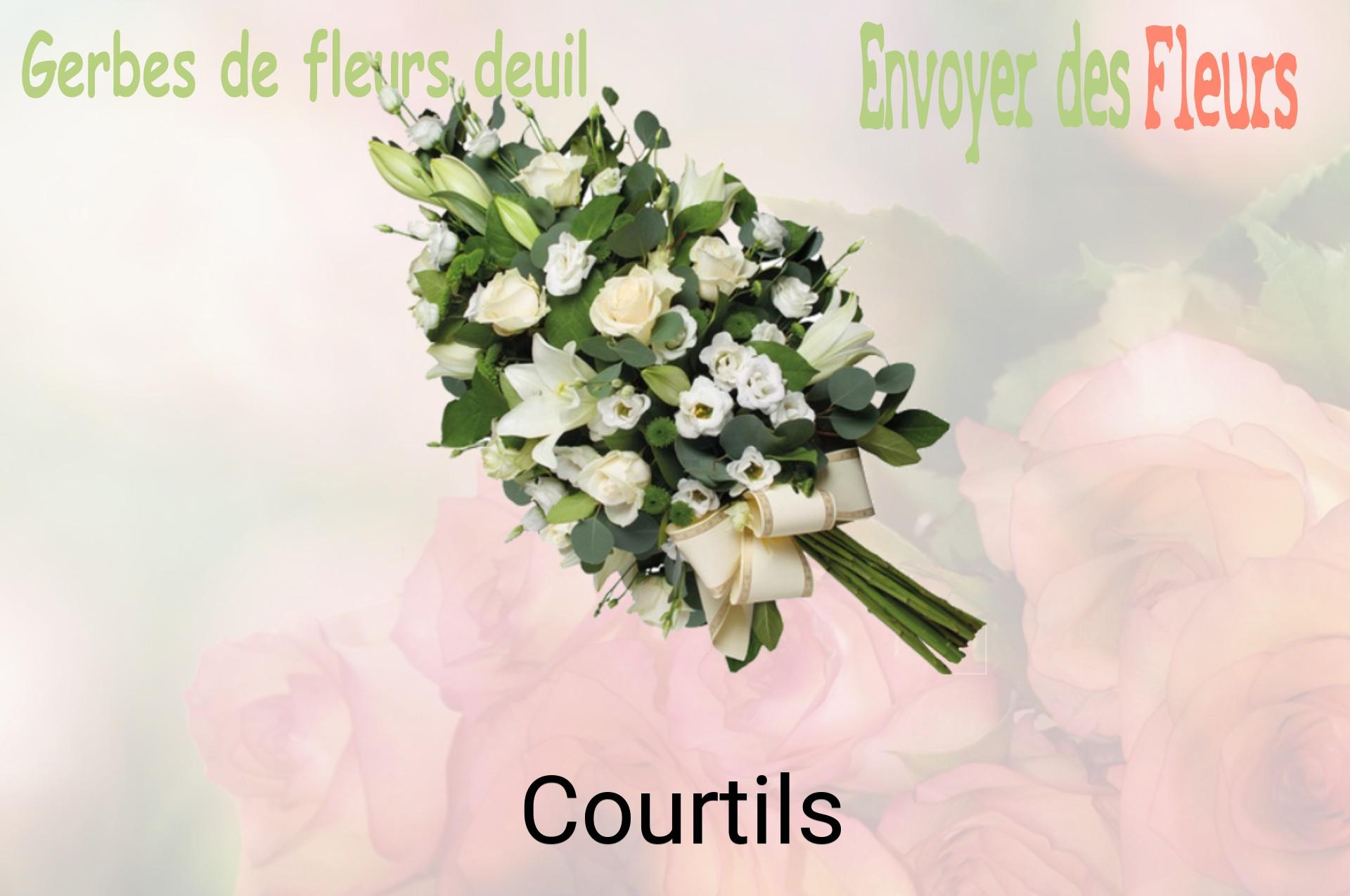 Gerbe de fleurs de deuil livrée à Courtils